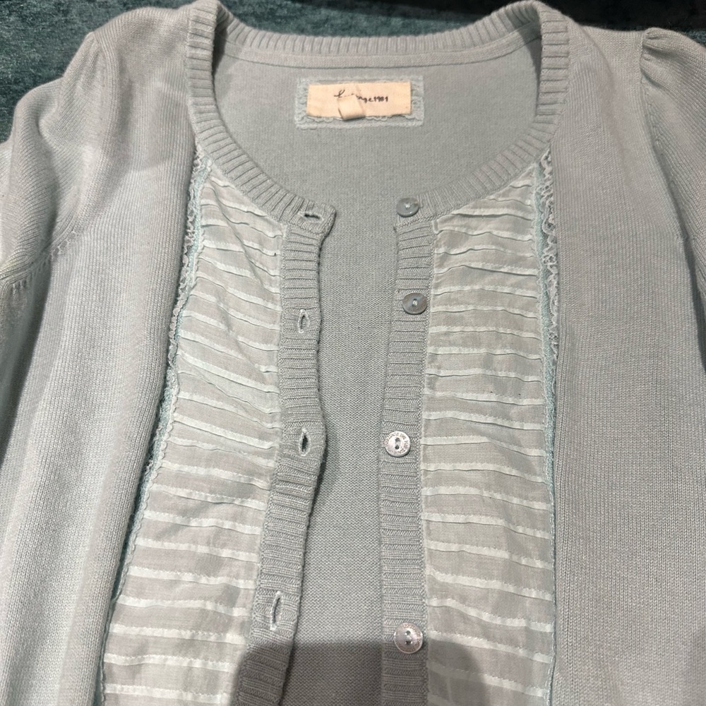 Heritage 1981 Soft mint green Knit Top. Collegiate, cottage core, old money